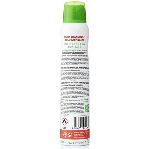 Tulipan Negro Deo Spray Aloe Vera y Jojoba &mdash; дезодорант-спрей з алое вера та жожоба 200 мл TN-DEO-SPRAY-ALOE-JOJOBA-200 фото