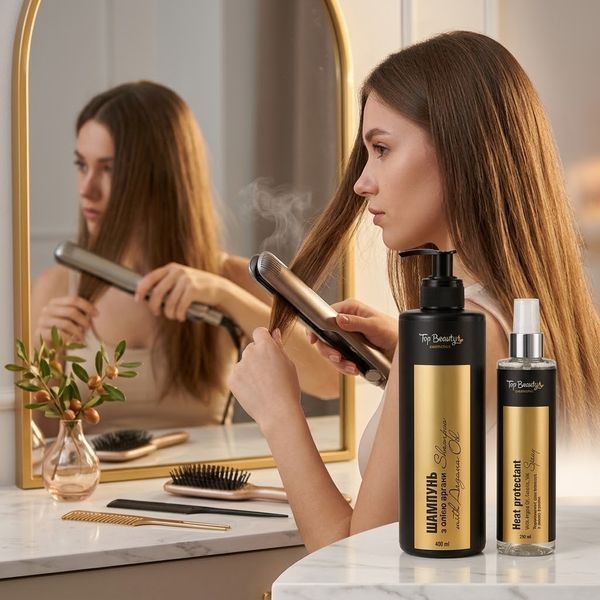 Спрей-термозахист для волосся з олією аргани Top Beauty, 250 мл 1780860647192 фото