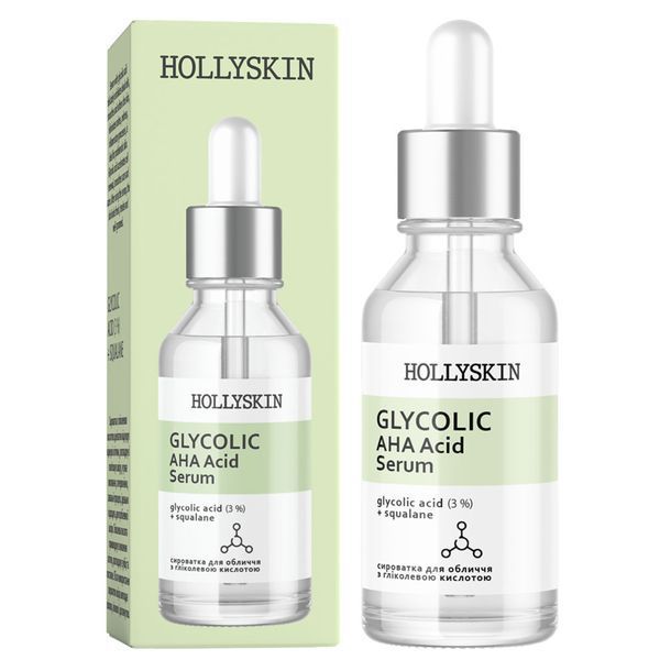 HOLLYSKIN Glycolic AHA Acid &mdash; сироватка для обличчя з гліколевою кислотою, 30 мл 1780760924730 фото