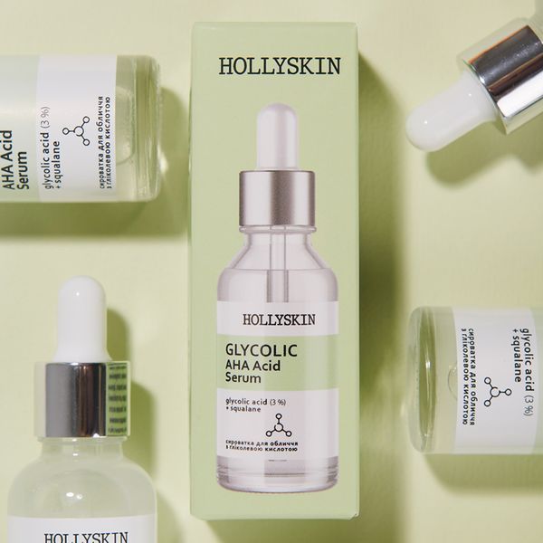 HOLLYSKIN Glycolic AHA Acid &mdash; сироватка для обличчя з гліколевою кислотою, 30 мл 1780760924730 фото