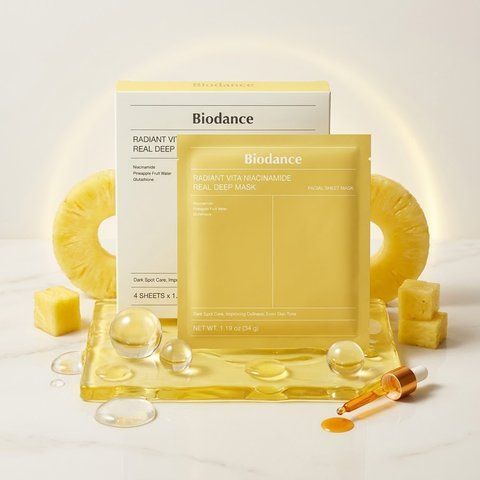 Гідрогелева маска для сяйва та вирівнювання тону Radiant Vita Niacinamide Real Deep Mask Biodance 1781428014176 фото