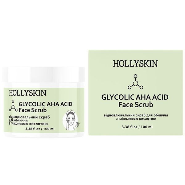 Скраб для обличчя HOLLYSKIN Glycolic AHA Acid з гліколевою кислотою 100мл 1780763129786 фото