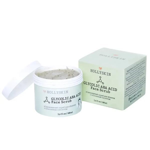 Скраб для обличчя HOLLYSKIN Glycolic AHA Acid з гліколевою кислотою 100мл 1780763129786 фото