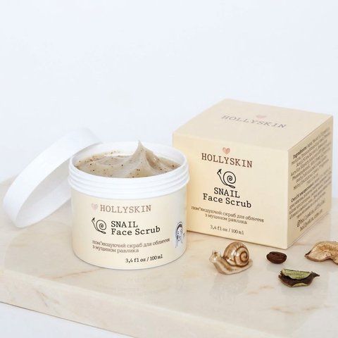 Скраб для обличчя HOLLYSKIN Snail Face Scrub з муцином равлика 100 мл 1780762991966 фото