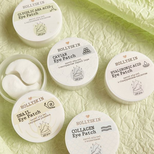 Тканинні патчі під очі HOLLYSKIN Collagen Eye Patch, 100 шт 1787739359852 фото